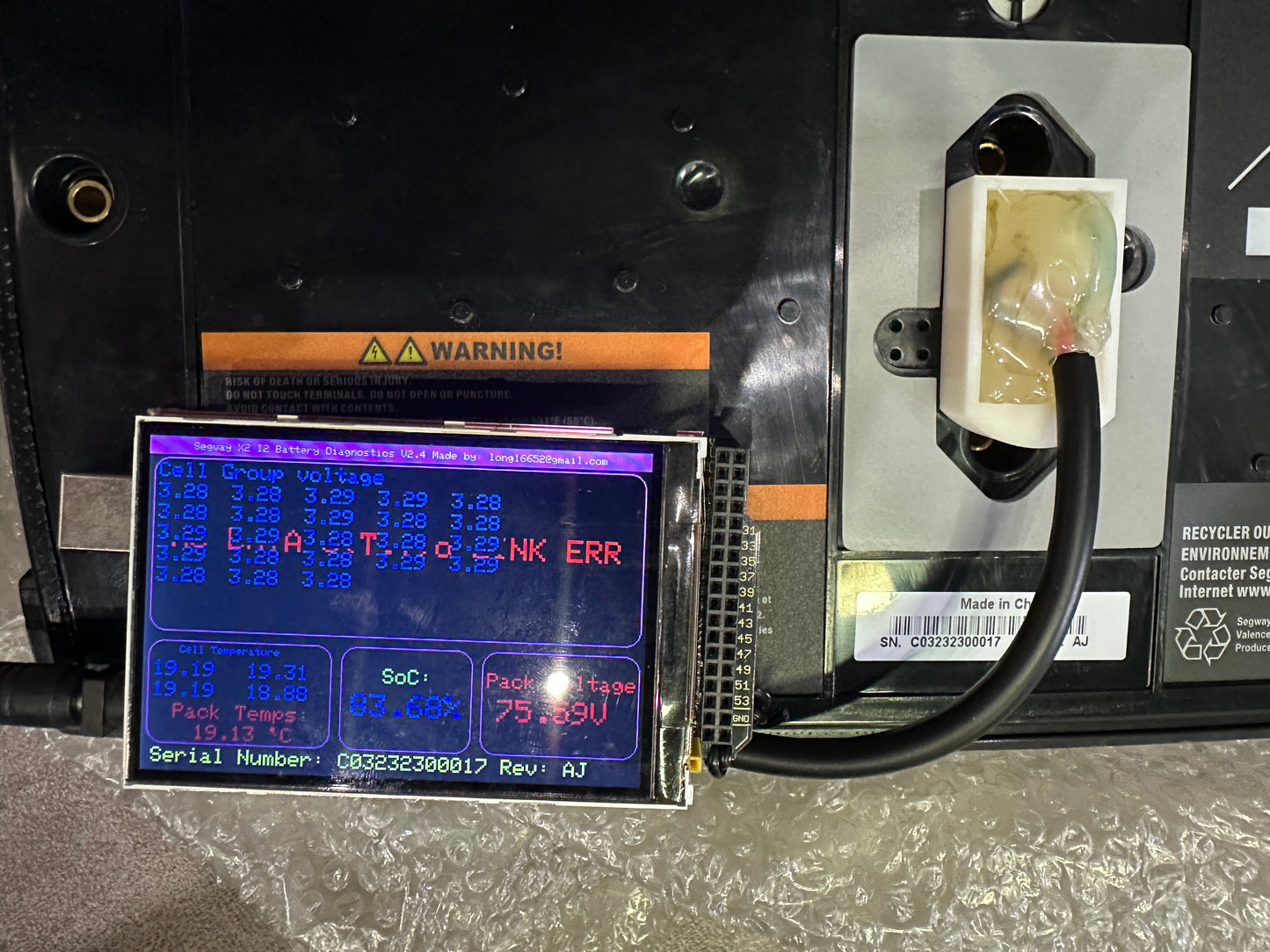 Segway i2 X2 SE PT Battery diagnostics Tester DlY Kit